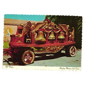 Vintage Ringling Museum Circus Bell Wagon Postcard Attraction Parade Dexter